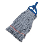 Medium Blue Looped-End Mop, Cotton, 43 x 6 x 3, Red