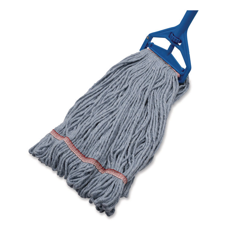 Medium Blue Looped-End Mop, Cotton, 43 x 6 x 3, Red