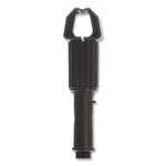 Vinyl Coated Jaw Style Metal Mop Handle, 1" dia x 60", Black
