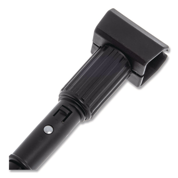 Vinyl Coated Jaw Style Metal Mop Handle, 1" dia x 60", Black