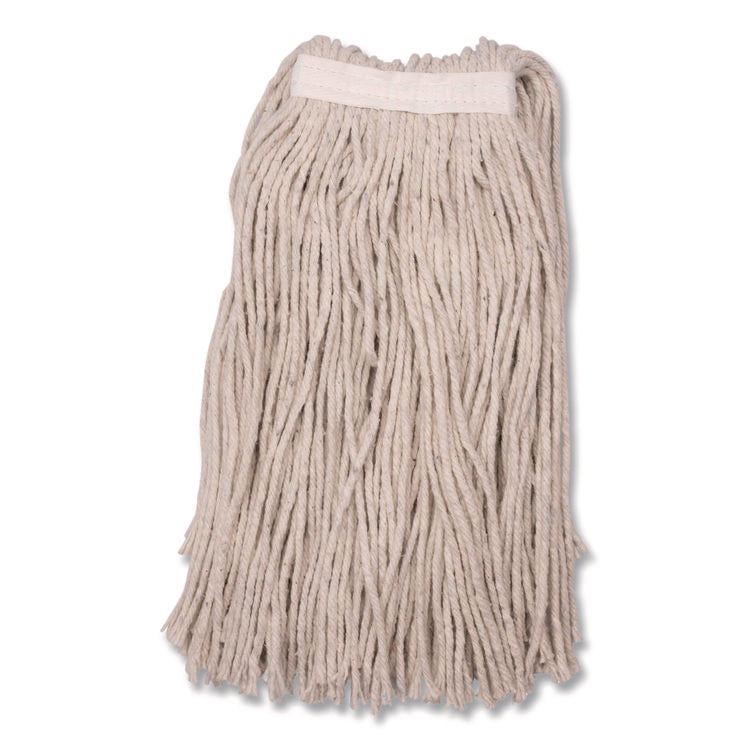 Full Weight Cut End Mop Head, Cotton, 20 oz, White