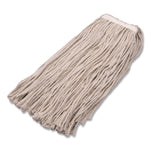 Full Weight Cut End Mop Head, Cotton, 20 oz, White