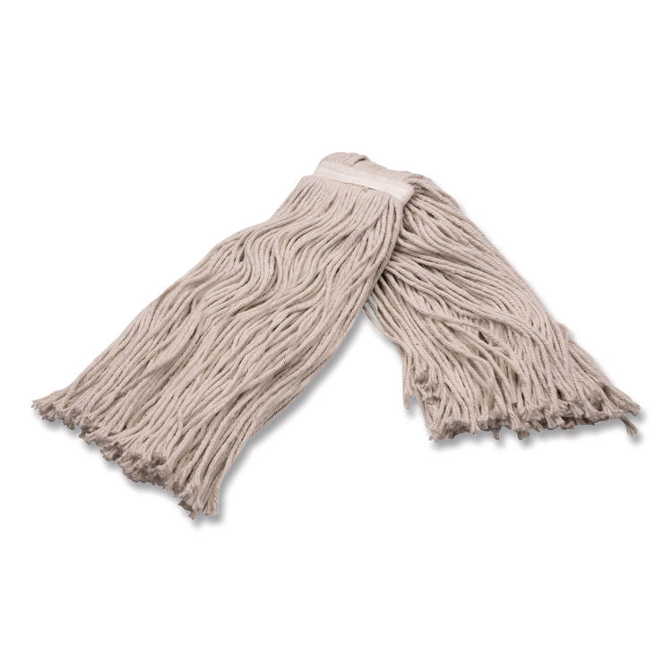 Full Weight Cut End Mop Head, Cotton, 16 oz, White
