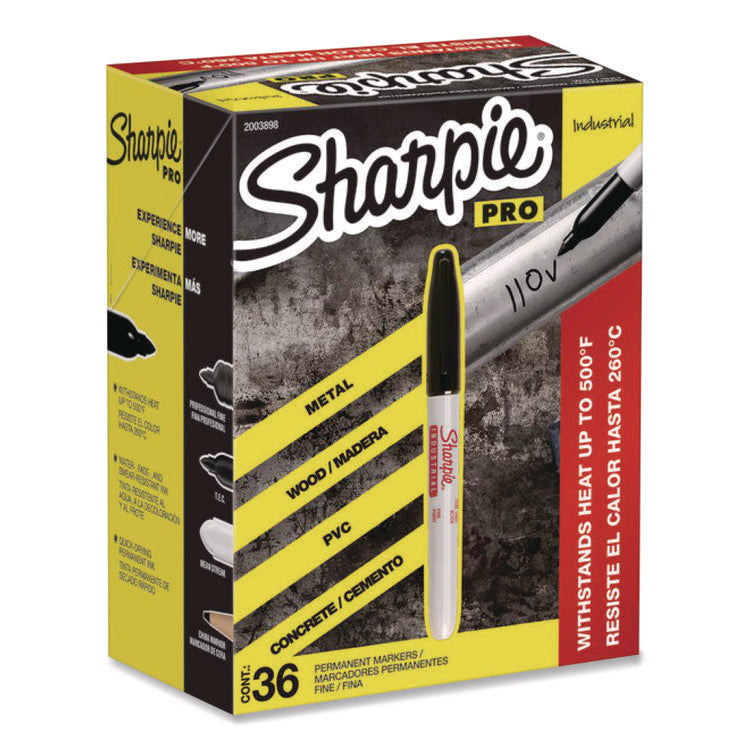 Industrial Permanent Marker Value Pack, Fine Bullet Tip, Black