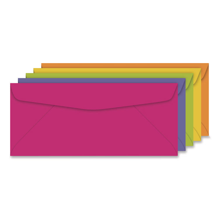 Bulk Envelopes, #10, Bankers Flap, Gummed Closure, Assorted Colors, 200/Pack