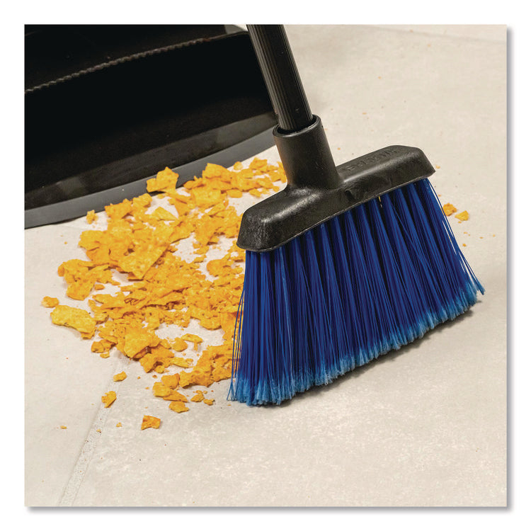 Duo-Sweep Flagged Light Industrial Broom Head, 12", Blue/Black