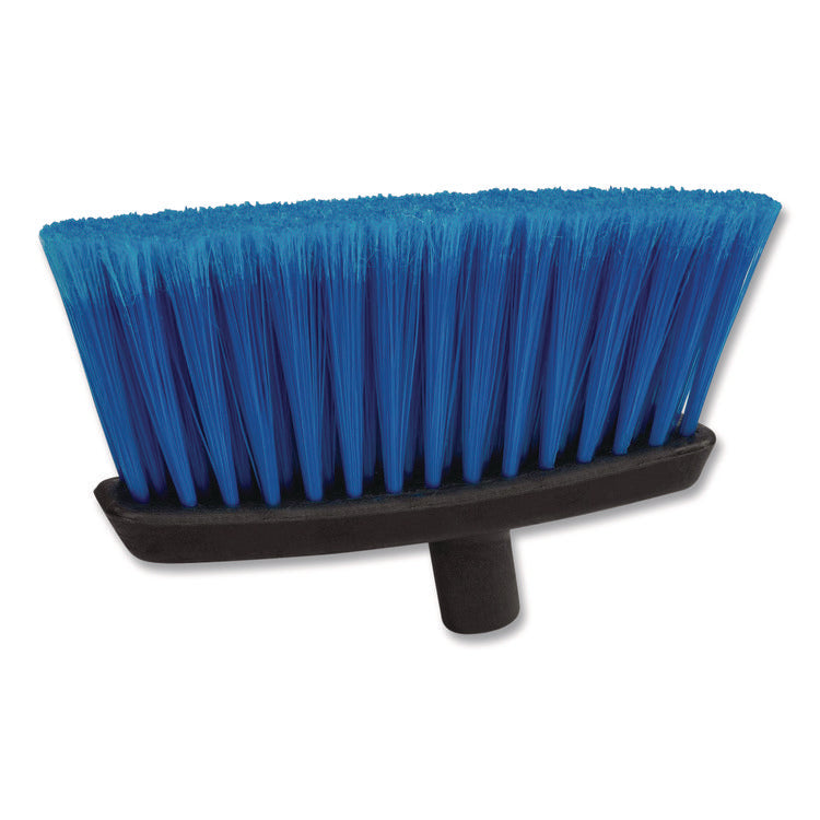 Duo-Sweep Flagged Light Industrial Broom Head, 12", Blue/Black