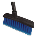 Duo-Sweep Flagged Light Industrial Broom Head, 12", Blue/Black