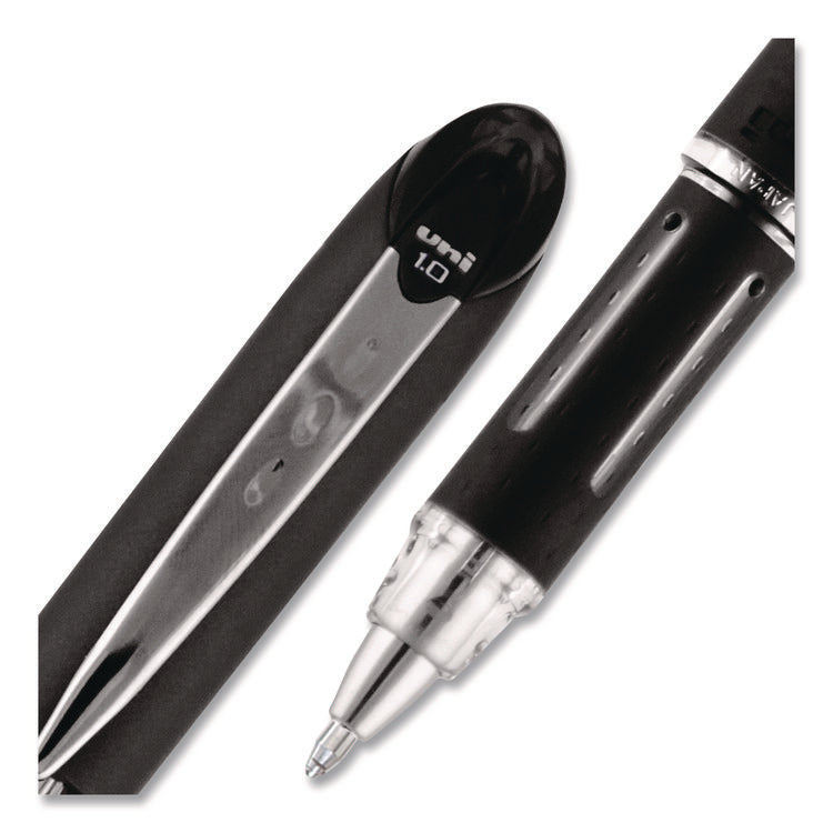 Jetstream Hybrid Gel Pen, Stick, Bold 1 mm, Black Ink, Black/Silver Barrel