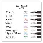 Signo 207 Gel Pen, Retractable, Medium 0.7 Mm, Black Ink, Smoke/black Barrel, Dozen