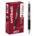 207 Ultra Micro Gel Pen, Retractable, Ultra-Micro 0.38 mm, Black Ink, Clear/Black Barrel