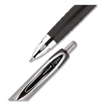 Signo 207 Gel Pen, Retractable, Medium 0.7 mm, Black Ink, Clear/Black Barrel, 5/Pack