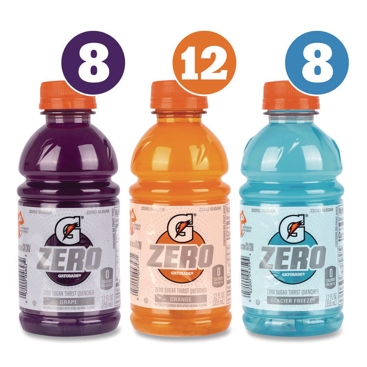 Zero Variety Pack, Assorted Flavors, 12 oz Bottle, 28/Carton