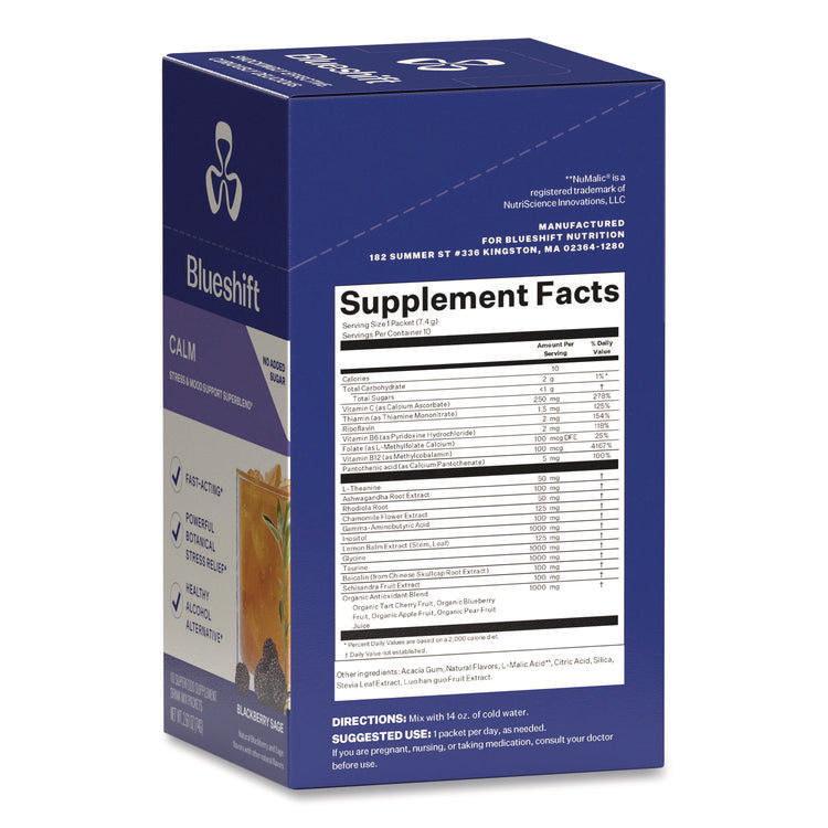 Calm Blackberry Sage Drink Mix, 0.23 oz Packets, 10/Pack, 2 Packs/Carton