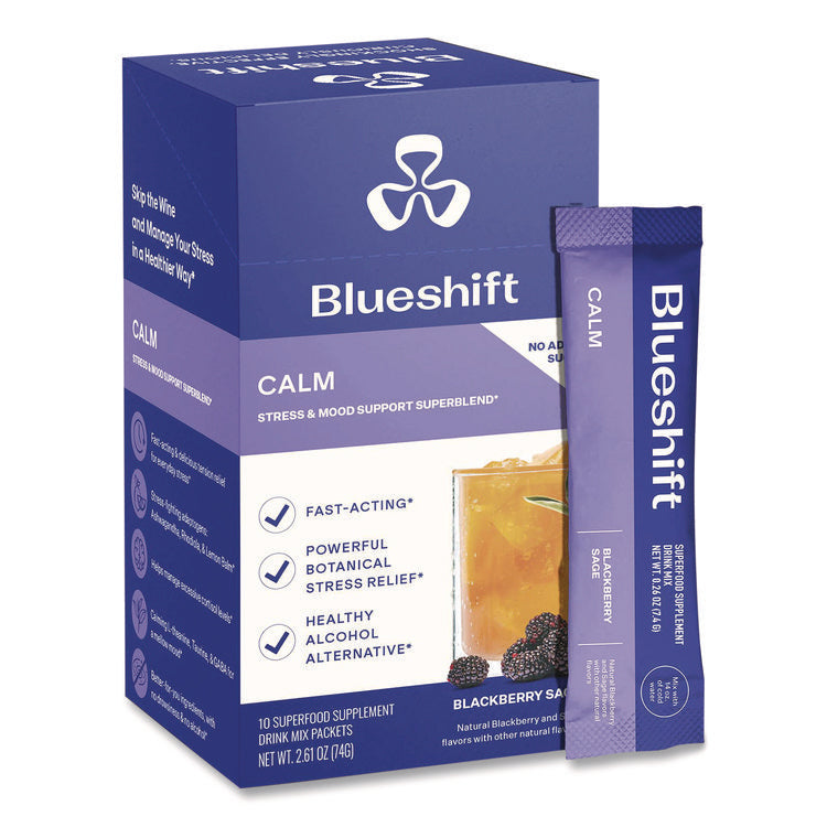 Calm Blackberry Sage Drink Mix, 0.23 oz Packets, 10/Pack, 2 Packs/Carton