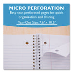 Spiral Notebooks, 1-Subject, Wide/Legal Rule, Randomly Assorted Cover Color, (70) 10.5 x 8 Sheets