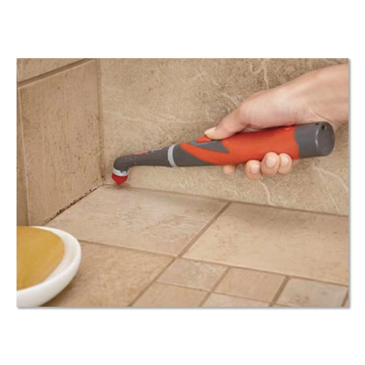 Reveal Power Scrubber, Red/White Nylon Bristles, 1.73" Brush, Red Plastic Handle