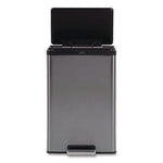 Elite Step-On Trash Can, 12 gal, Metal, Charcoal Stainless Steel/Black