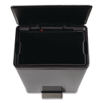 Elite Step-On Trash Can, 12 gal, Metal, Charcoal Stainless Steel/Black
