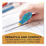 Wite-Out Brand Mini Correction Tape, Non-Refillable, Blue/Purple/Yellow Applicators, 0.2" x 314.4", 6/Pack