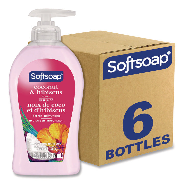 Liquid Hand Soap Pumps, Coconut and Hibiscus Scent, 11.25 oz, 6/Carton