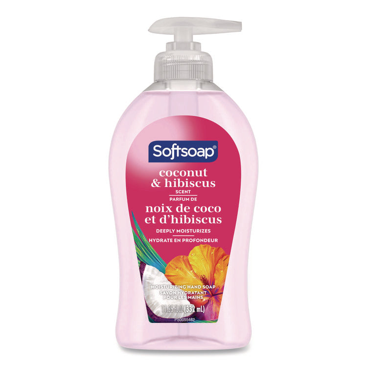 Liquid Hand Soap Pumps, Coconut and Hibiscus Scent, 11.25 oz, 6/Carton