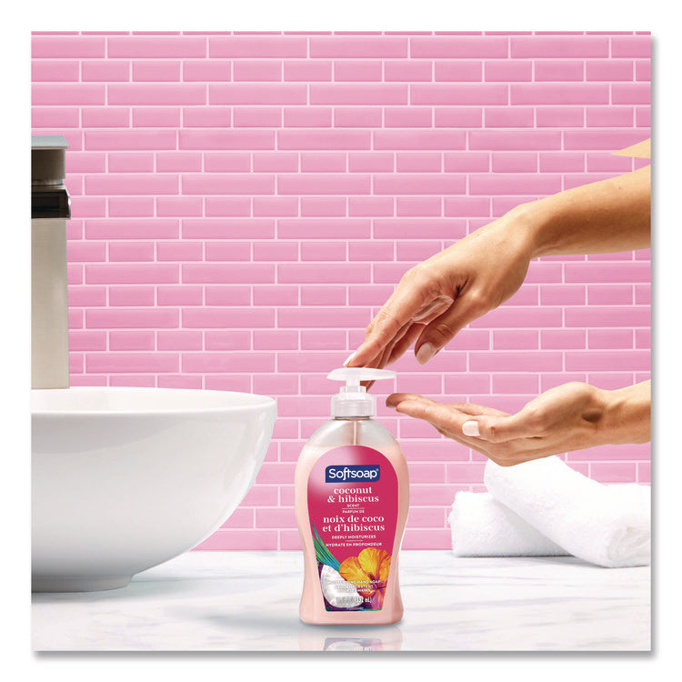 Liquid Hand Soap Pumps, Coconut and Hibiscus Scent, 11.25 oz, 6/Carton