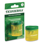 Two Hole Pencil Sharpener, 2 x 2 x 1.25, Green/Yellow