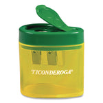 Two Hole Pencil Sharpener, 2 x 2 x 1.25, Green/Yellow