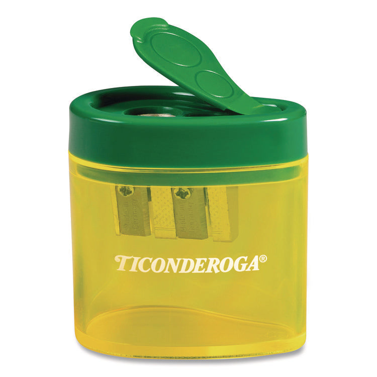 Two Hole Pencil Sharpener, 2 x 2 x 1.25, Green/Yellow