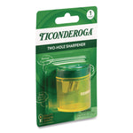 Two Hole Pencil Sharpener, 2 x 2 x 1.25, Green/Yellow