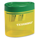 Two Hole Pencil Sharpener, 2 x 2 x 1.25, Green/Yellow