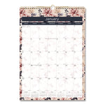 12-Month Colorful Wall Calendar, Floral Artwork, 12 x 17, White Sheets, 12-Month (Jan to Dec): 2025