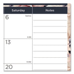 Monthly Desk Pad Calendar, Floral Artwork, 22 x 17, Black Binding, Clear Corners, 12-Month (Jan-Dec): 2025