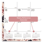 Monthly Desk Pad Calendar, Floral Artwork, 22 x 17, Black Binding, Clear Corners, 12-Month (Jan-Dec): 2025