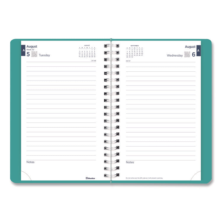 Academic Daily/Monthly Planner, 8 x 5, Blue Cover, 12-Month (Aug to July): 2025 to 2026
