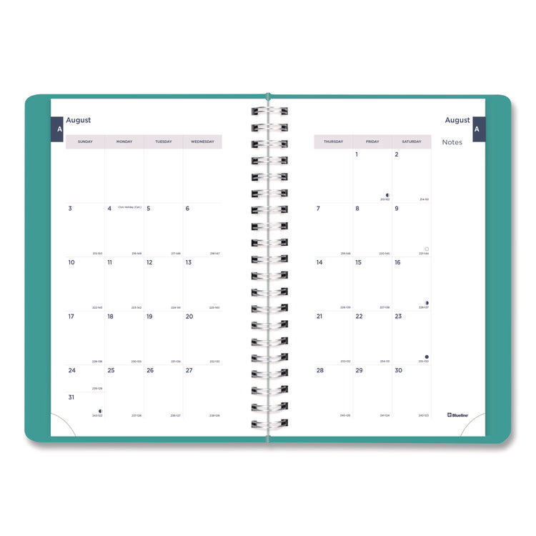 Academic Daily/Monthly Planner, 8 x 5, Blue Cover, 12-Month (Aug to July): 2025 to 2026