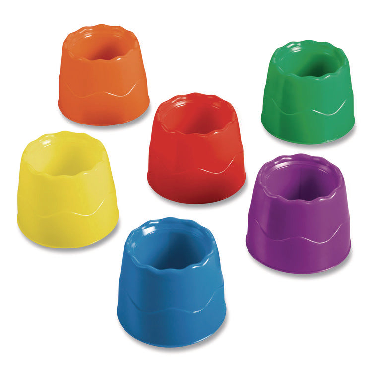 Stable Water Pot Set, 8 oz, Assorted Colors, 6/Pack