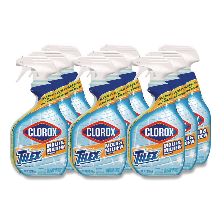 Mold and Mildew Remover with Bleach, Unscented, 32 oz Spray Bottle, 9/Carton