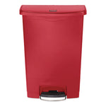 Slim Jim Streamline Resin Step-On Container, 24 gal, Resin, Red