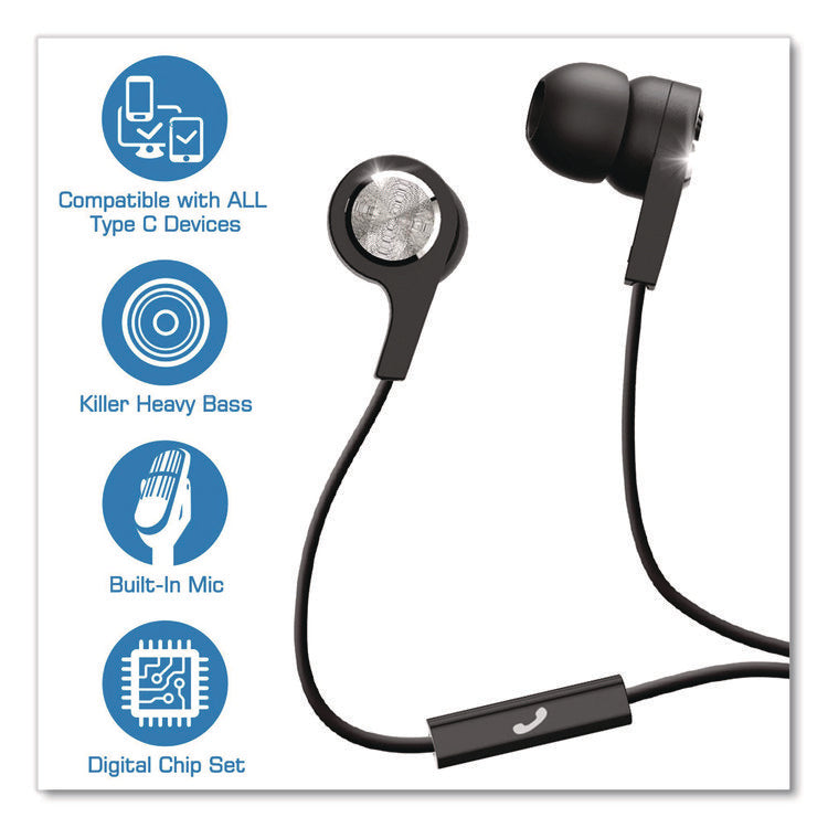 USB-C Earbuds, Black