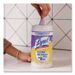 Dual Action Disinfecting Wipes, 1-Ply, 7 x 7.5, Citrus, White/Purple, 75/Canister, 6 Canisters/Carton