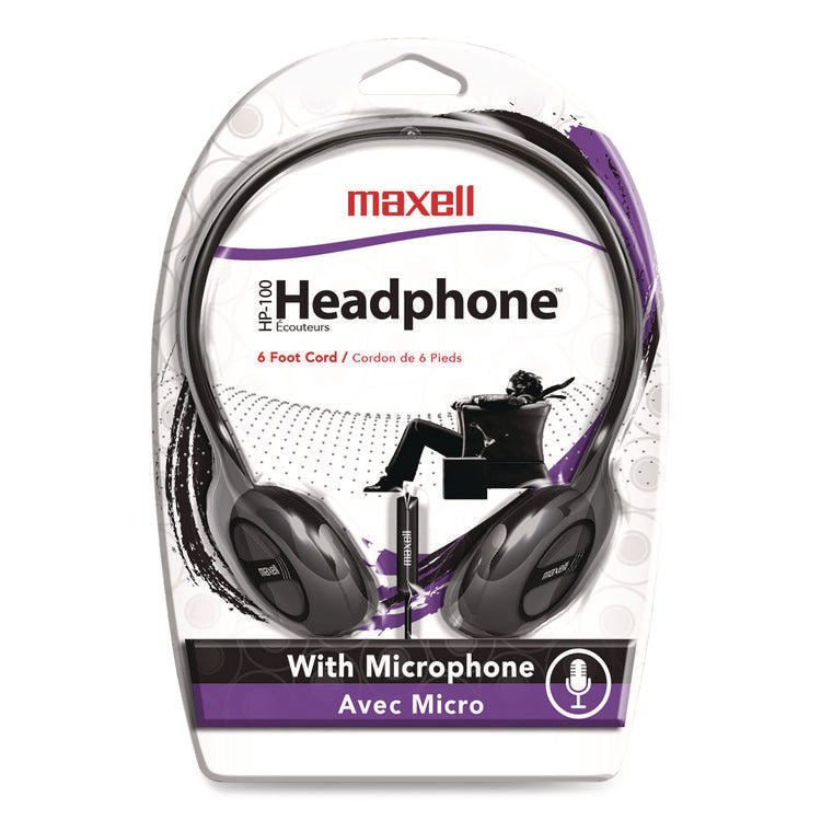HP100 Headphone with Mic, Black