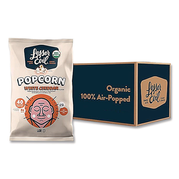 Snack Organic No Cheese Cheesiness Popcorn, Cheese, 0.88 oz Bag, 18/Carton