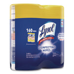 Disinfecting Wipes, 1-Ply, 7 x 7.25, Lemon and Lime Blossom, White, 80 Wipes/Canister, 2 Canisters/Pack
