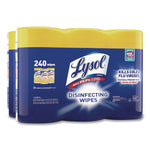 Disinfecting Wipes, 1-Ply, 7 x 7.25, Lemon and Lime Blossom, White, 80 Wipes/Canister, 3 Canisters/Pack, 2 Packs/Carton