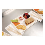 Compostable Fiber Blend School Lunch Tray, 10 x 8 x 1, White, 240/Carton