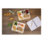 Compostable Fiber Blend School Lunch Tray, 10 x 8 x 1, White, 240/Carton
