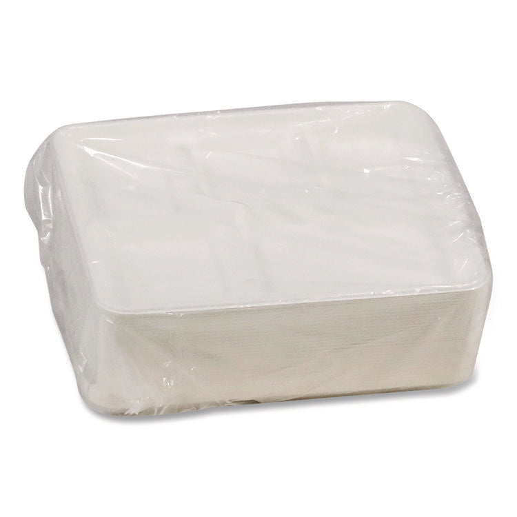 Compostable Fiber Blend School Lunch Tray, 10 x 8 x 1, White, 240/Carton