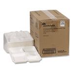 Compostable Fiber Blend School Lunch Tray, 10 x 8 x 1, White, 240/Carton